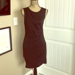 Pleated black dinner date dress